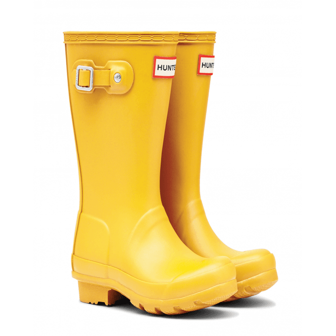 Hunter Original Kids Girls Wellingtons - Yellow - Footwear from ...